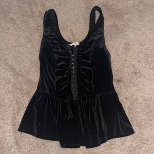 Velvet button corset tank XS